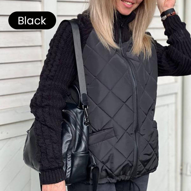 Strick-Patchwork Puffy Jacket für Damen – Stil trifft auf Wohlfühlkomfort!